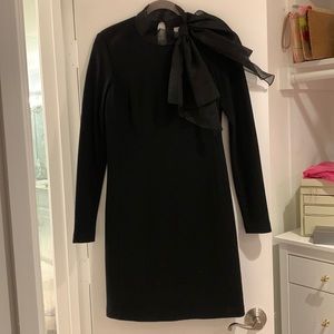 Milly of New York Wool Dress with Chiffon Bow, size M